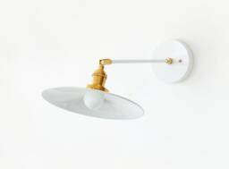 Industrial White Metal Shade Wall Sconce Lamp Adjustable Fixture Light Kitchen Lighting - thumbnail 1