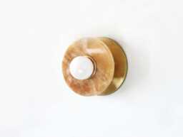 Onyx Marble & Brass Minimalist Sconce Light Vanity Lighting Bathroom Fixture Foyer Bedside Lamp
