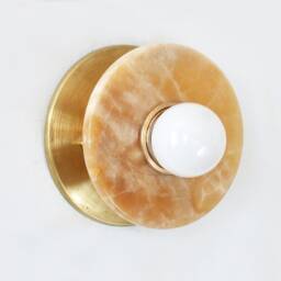 Onyx Marble & Brass Minimalist Sconce Light Vanity Lighting Bathroom Fixture Foyer Bedside Lamp - thumbnail 4