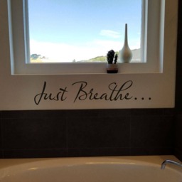 Just Breathe... Wall Decal - Bathroom Sign Decal For The Wall Or Glass Tub. Ba108 - thumbnail 2