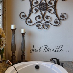 Just Breathe... Wall Decal - Bathroom Sign Decal For The Wall Or Glass Tub. Ba108 - thumbnail 3