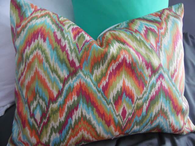Flame Ikat Pillow Cover Spring Home Decor Toss - image 1