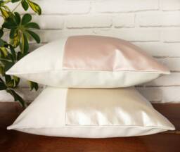 Pearl Faux Leather Pillow Cover Rose Cream & White Home Decor - thumbnail 1