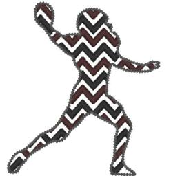Football Player Silhouette Chevron Monogram Bx Also All Other - .pes .hus .dst .vp3 .vip .xxx .exp . Jef - Embroidery Design - thumbnail 2