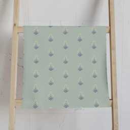 Hand Towel, Boho Floral Block Print, Lavender Coral Mint Green, Flowers Kitchen Bohemian Bathroom Tea Dish Towel - thumbnail 1