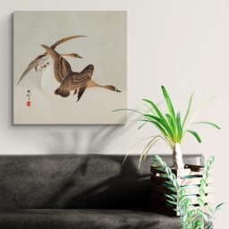 Ohara Koson Geese & Full Moon - Vintage Japanese Art Print - thumbnail 2
