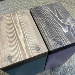 Handmade Mini Rustic Side Table - Two-Tone Plant Stand - thumbnail 3