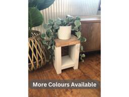 Handmade Mini Rustic Side Table - Two-Tone Plant Stand - thumbnail 1