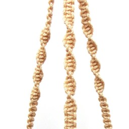 Beige Macrame Plant Hanger 24 Inches 3mm - Hanging Planter Indoor Outdoor Gift Idea Plant Holder Wall Hanging - thumbnail 3