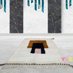 Yakiti - 5X9Ft Moroccan Rug, Beni Ourain Area Modern Wool Living Room Beniourain Handmade Soft Carpet, 163 cm X 272 - thumbnail 2
