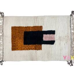 Yakiti - 5X9Ft Moroccan Rug, Beni Ourain Area Modern Wool Living Room Beniourain Handmade Soft Carpet, 163 cm X 272 - thumbnail 3