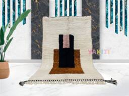 Yakiti - 5X9Ft Moroccan Rug, Beni Ourain Area Modern Wool Living Room Beniourain Handmade Soft Carpet, 163 cm X 272 - thumbnail 1