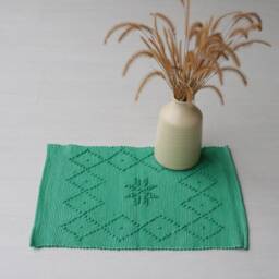 Mini Green Rug, Shower Bathroom Machine Washable Handwoven Scandinavian Tapis De Bain, Portuguese Rug - thumbnail 4