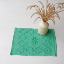 Mini Green Rug, Shower Bathroom Machine Washable Handwoven Scandinavian Tapis De Bain, Portuguese Rug - thumbnail 2