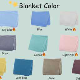 Personalized Organic Cotton Baby Blanket Hand-stitched Name Embroidery - thumbnail 2