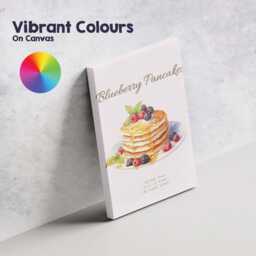 Blueberry Pancakes Breakfast Watercolour Food Illustration Canvas Wall Art Print Decor Picture Ready To Hang - thumbnail 4