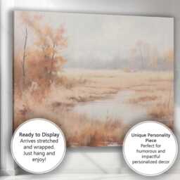 Dreamy Autumn Marshland Reedbed Waterside Landscape Canvas Wall Art Print Decor Picture Ready To Hang - thumbnail 3