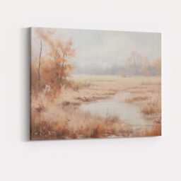 Dreamy Autumn Marshland Reedbed Waterside Landscape Canvas Wall Art Print Decor Picture Ready To Hang - thumbnail 4