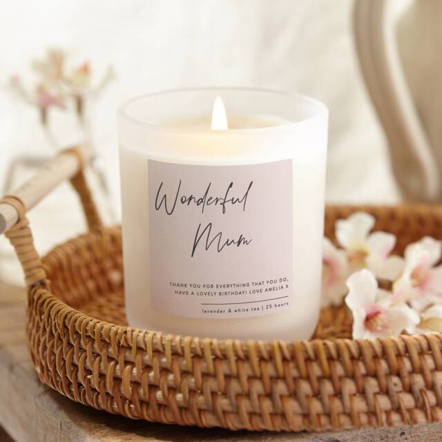 Present For Mum - Birthday Gift Scented Frosted Glass Candle- Personalised Gifts - image 1