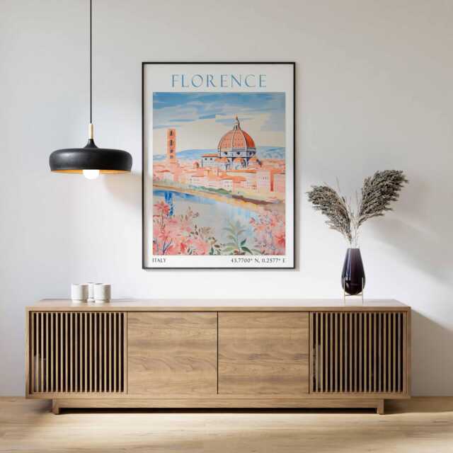 Florence Travel Print, Poster, Italy Wall Art, Italian Decor, Gift, Cathedral Art - image 1