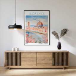Florence Travel Print, Poster, Italy Wall Art, Italian Decor, Gift, Cathedral Art - thumbnail 1