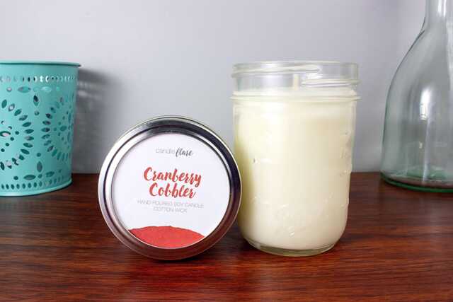 Cranberry Cobbler Soy Candle in Half Pint Mason Jar, Scented Candle, Wood Wick Winter Jar - image 1