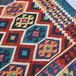 Multicolor Afghan Kilim Area Rug 5'8??8 Ft Handmade Tribal Flatweave Carpet - thumbnail 4