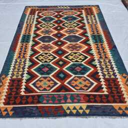 Multicolor Afghan Kilim Area Rug 5'8??8 Ft Handmade Tribal Flatweave Carpet - thumbnail 3