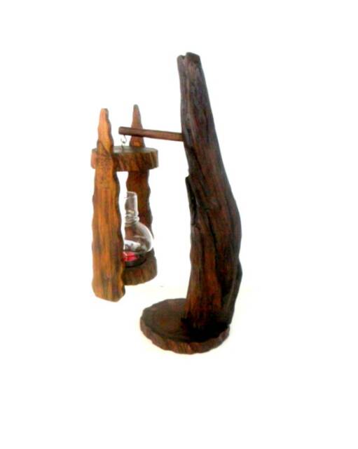 Driftwood Lamp, Candle Holder, Tea Light, Rustic Home Decor, Art Desk Light - image 1