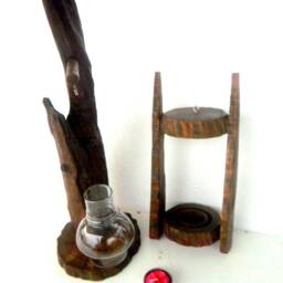 Driftwood Lamp, Candle Holder, Tea Light, Rustic Home Decor, Art Desk Light - thumbnail 2