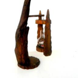 Driftwood Lamp, Candle Holder, Tea Light, Rustic Home Decor, Art Desk Light - thumbnail 3