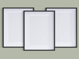 A2 A3 A4 A5 Thin Matt Black Photo Frame Pack Of 3 White Picture Frames Poster Handmade Wall Art Hanging - Portrait & Landscape - thumbnail 1