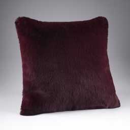 Purple Faux Fur Cushion Luxe Wine Bed Pillow, Vegan Suede