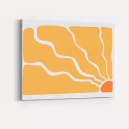 Mustard Yellow Organic Geometric Abstract Shapes Minimalist Design Canvas Wall Art Print Decor Picture Ready To Hang - thumbnail 4