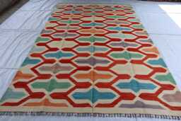 7x10 Ft Oriental Turkmen Maimana Rug, Afghan Tribal Chubi Kilim Flatweave Area Brand New Kilim, Rug For Bedroom, Livingroom Carpet - thumbnail 1