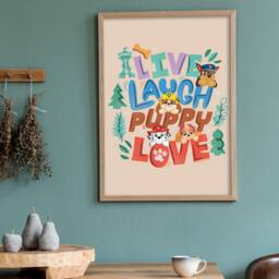 Paw Patrol Print - Live Laugh Puppy Love Poster Wall Art - thumbnail 1