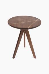 The Line Edition Walnut End Table - Side Customizable