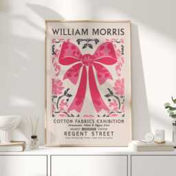 William Morris Print, Art, Exhibition Poster, Pink Decor, Wall Prints, Coquette Art - thumbnail 1