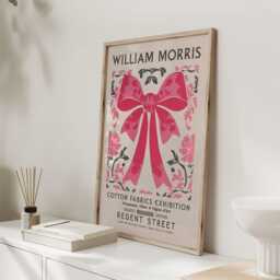 William Morris Print, Art, Exhibition Poster, Pink Decor, Wall Prints, Coquette Art - thumbnail 3