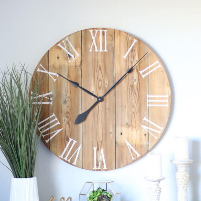 "Handmade Barn Wood Wall Clock Oversized Farmhouse Decor - 25""/30" - image 1