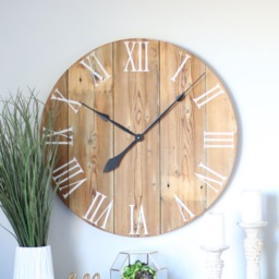"Handmade Barn Wood Wall Clock Oversized Farmhouse Decor - 25""/30" - thumbnail 1