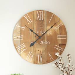 "Handmade Barn Wood Wall Clock Oversized Farmhouse Decor - 25""/30" - thumbnail 4