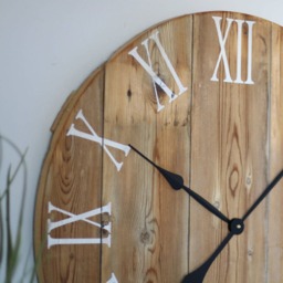 "Handmade Barn Wood Wall Clock Oversized Farmhouse Decor - 25""/30" - thumbnail 3