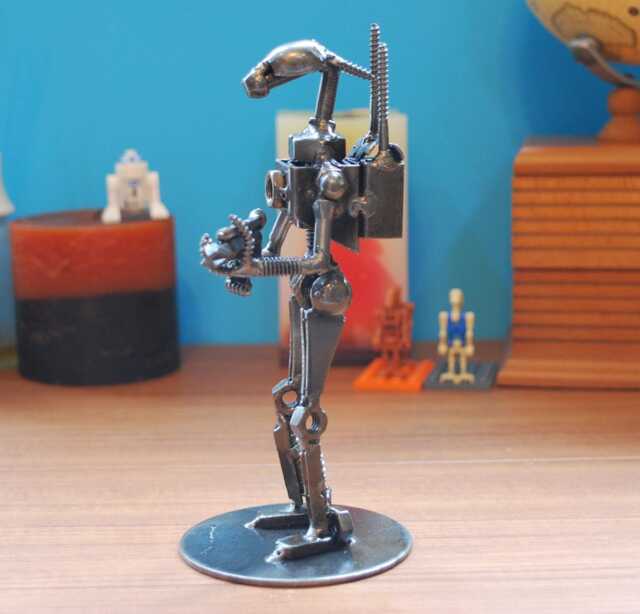 One-Of-A-Kind Battle Droids Metal Sculpture, Industrial Fantasy D??cor, Geeky Valentine Gift - image 1
