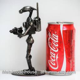 One-Of-A-Kind Battle Droids Metal Sculpture, Industrial Fantasy D??cor, Geeky Valentine Gift - thumbnail 2
