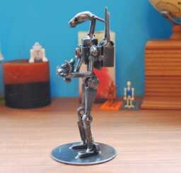 One-Of-A-Kind Battle Droids Metal Sculpture, Industrial Fantasy D??cor, Geeky Valentine Gift - thumbnail 1