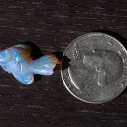 Opal Purple Flashing Fire Fish Carving - 5.16 Cts - thumbnail 3