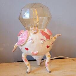 Dancing Queen Diva Davina - The Dancing Ceramic Table Lamp Or Pot. Pottery Gifts. Unique Statement Home D??cor. Conversation Starter. Gold - thumbnail 4