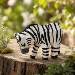 Whimsical Wooden Zebra Hand Carved Animal Figurine Safari Nursery Decor Rustic Wood Carving Wildlife Art Unique Gift For Lover