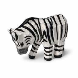 Whimsical Wooden Zebra Hand Carved Animal Figurine Safari Nursery Decor Rustic Wood Carving Wildlife Art Unique Gift For Lover - thumbnail 2